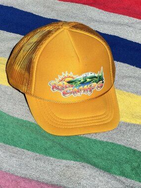 Otto Foam Trucker Hat Youth Kids Yellow Gold Rad Camps Mountain Lake Mesh Cap
